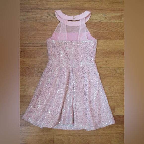 Chic‎ Blush Pink Tween Teen Girls Lace Mini Dress 16 NWT - Picture 5 of 5